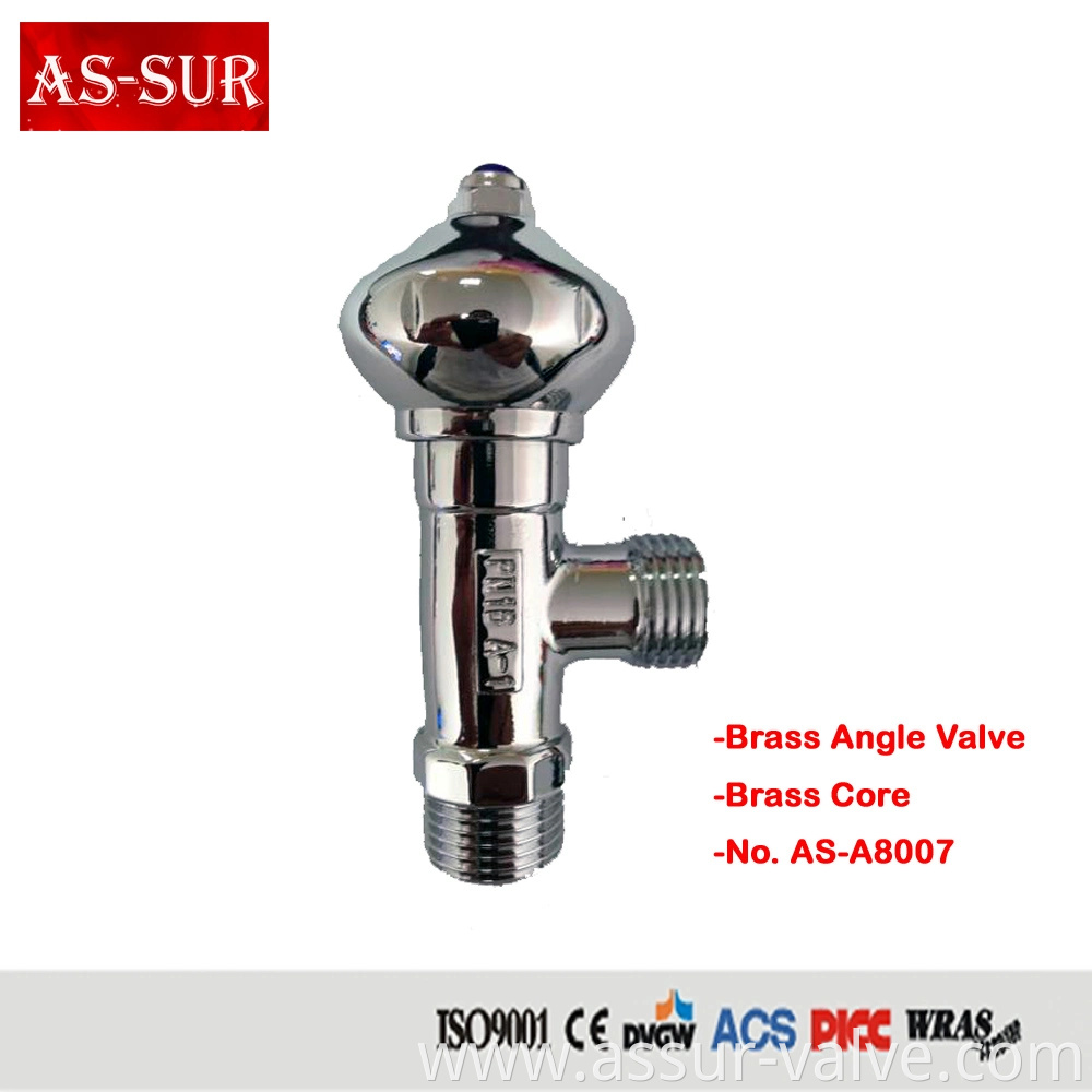 High Quality Brass Angle Valve 1/2X3/8, , Brass Angle Valve A8001